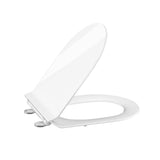 Garvee Abattant WC forme D blanc, UF Duroplast, fermeture douce automatique, déclipsage rapide, charnières réglables, salle de bain moderne - Blanc