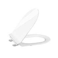Garvee Abattant WC forme D blanc, UF Duroplast, fermeture douce automatique, déclipsage rapide, charnières réglables, salle de bain moderne