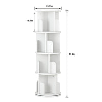 Garvee étagère pivotante 130 cm (130 cm) en bois blanc, rotation à 360°, 4 niveaux, bois de pin durable, gain de place, polyvalente pour la chambre et le salon