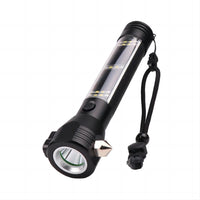 Lampe torche LED Garvee 10 en 1 pour voiture avec USB, solaire, 7 modes, multifonctionnelle pour les urgences et les activités de plein air, noire