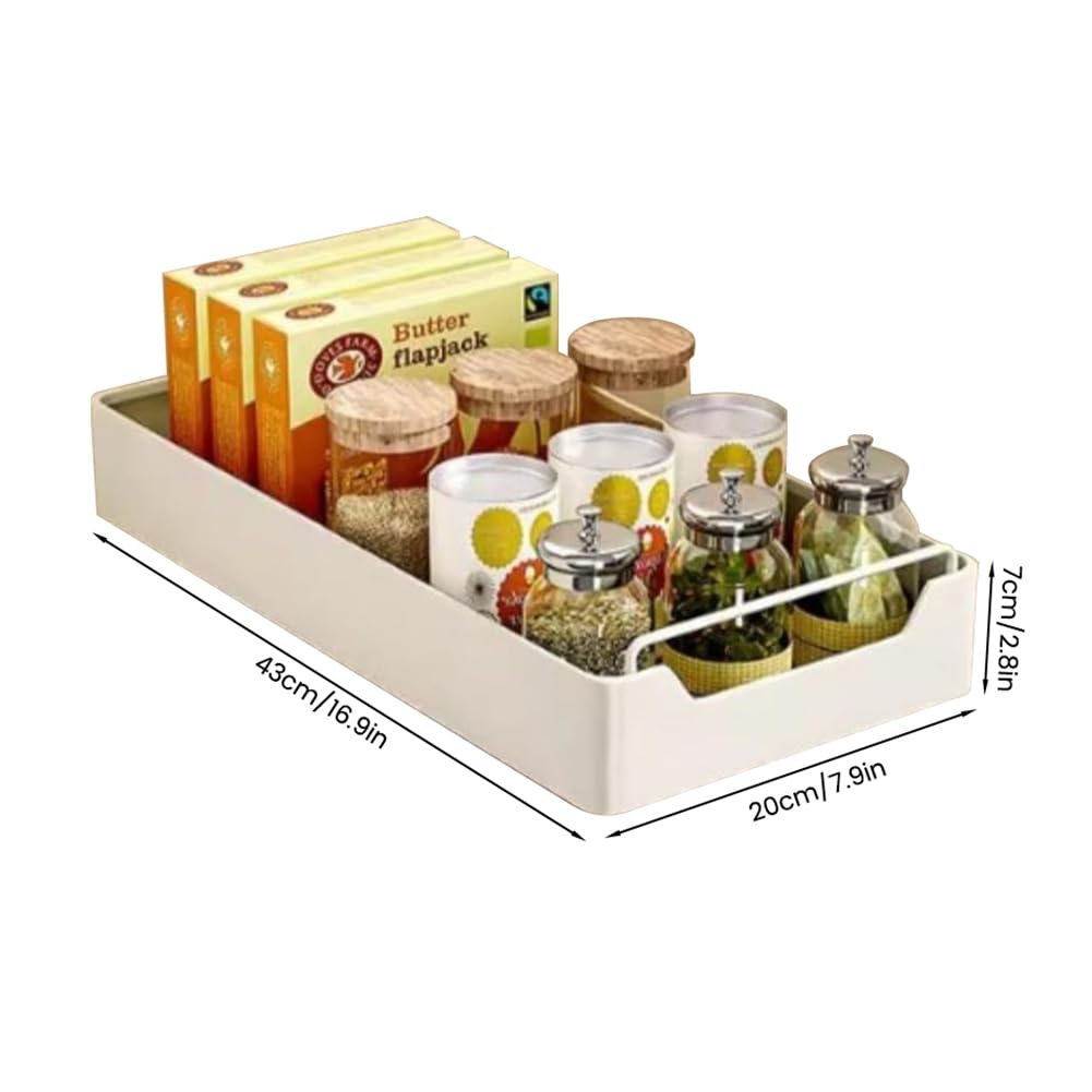 Garvee organisateur de placard de cuisine à tiroir télescopique extensible, 20 cm l x 43 cm p x 7 cm h, noir. installation sans perçage ni clouage