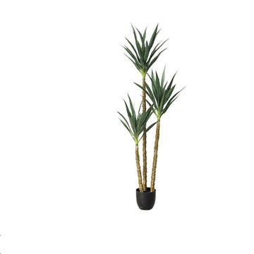 Plante artificielle Garvee en bois de fer brésilien, 1,80 m, arbre de jardin à 5 troncs, flexible et facile d'entretien, en polyéthylène, pot élégant pour la décoration intérieure et extérieure, vert.