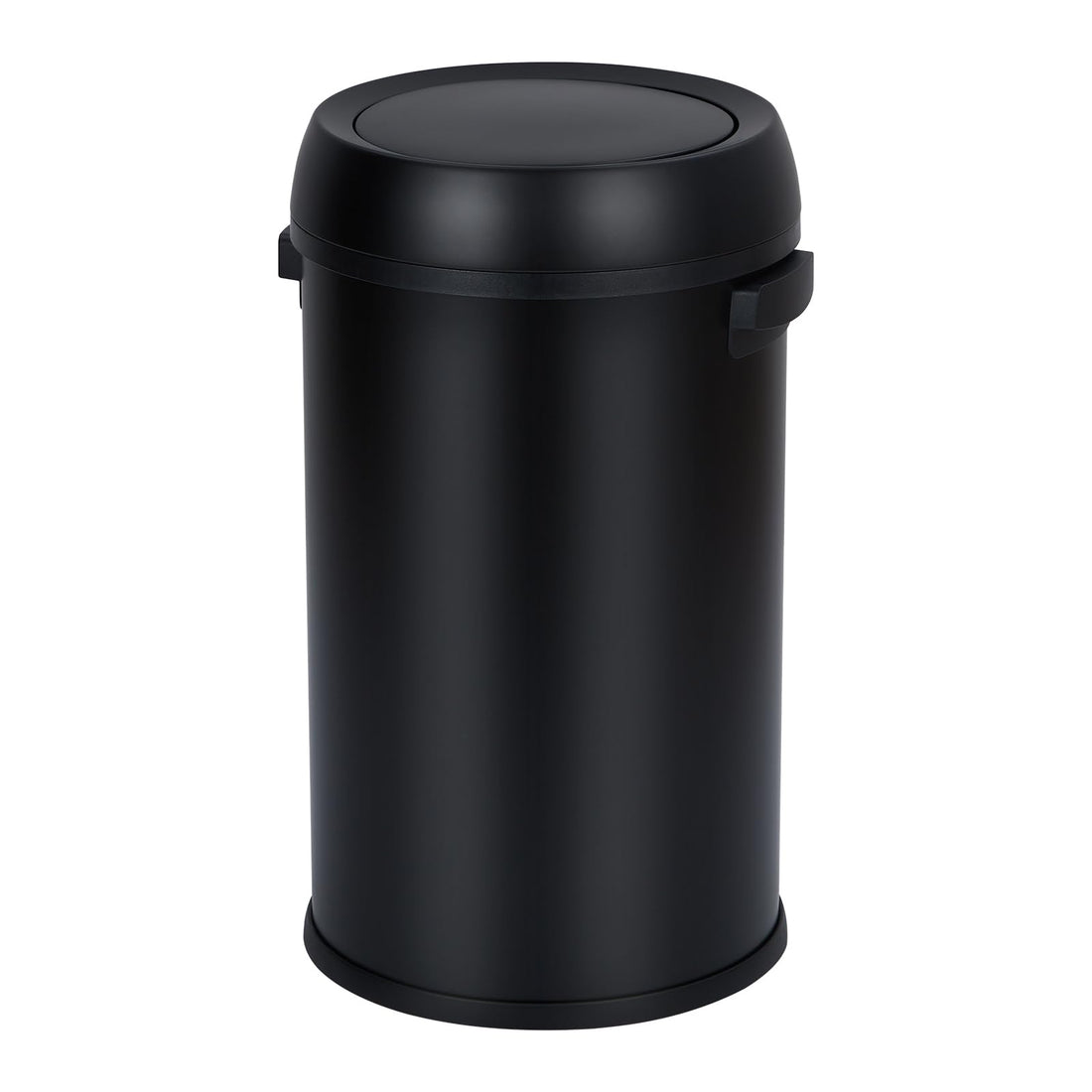 Poubelle Garvee 65 L (17 gal) en acier inoxydable noir avec couvercle basculant pour restaurants et bureaux