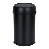 Poubelle Garvee 65 L (17 gal) en acier inoxydable noir avec couvercle basculant pour restaurants et bureaux - noir