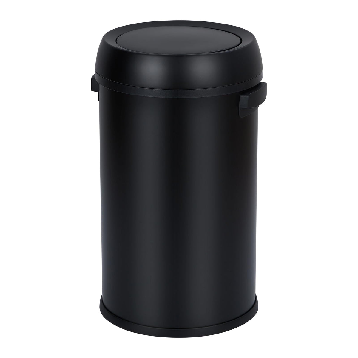 Poubelle Garvee 65 L (17 gal) en acier inoxydable noir avec couvercle basculant pour restaurants et bureaux