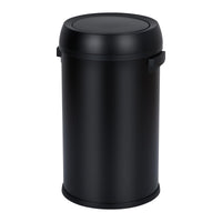 Poubelle Garvee 65 L (17 gal) en acier inoxydable noir avec couvercle basculant pour restaurants et bureaux