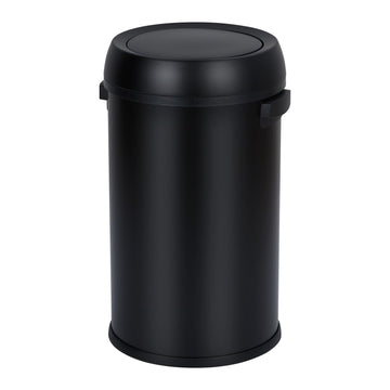 Poubelle Garvee 65 L (17 gal) en acier inoxydable noir avec couvercle basculant pour restaurants et bureaux