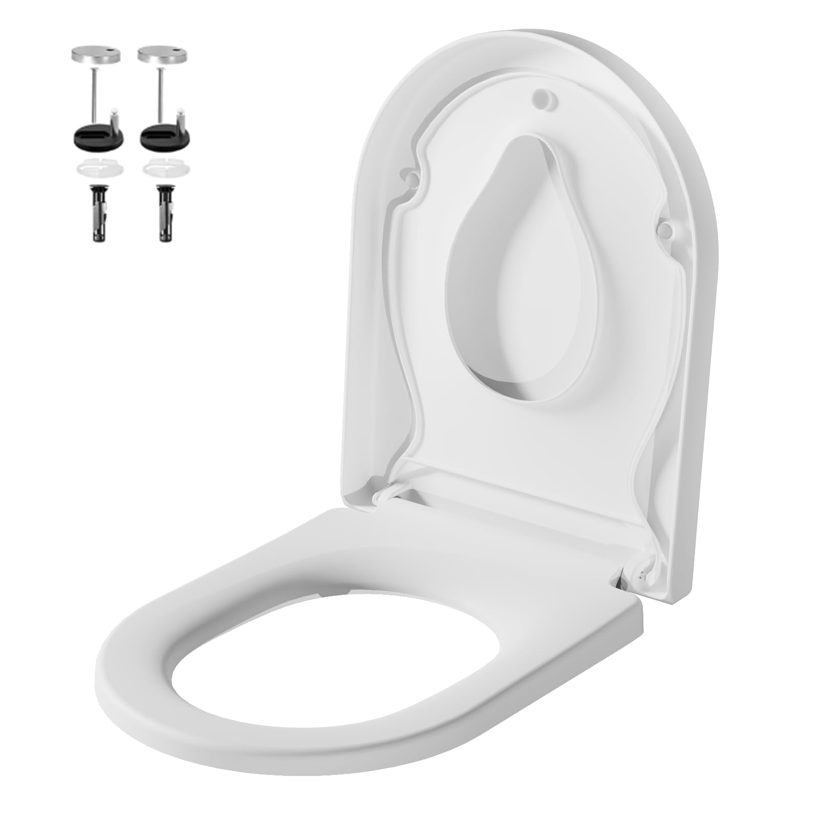 Garvee Abattant WC type D avec siège enfant magnétique amovible, fermeture douce, urée thermodurcissable antibactérienne, blanc