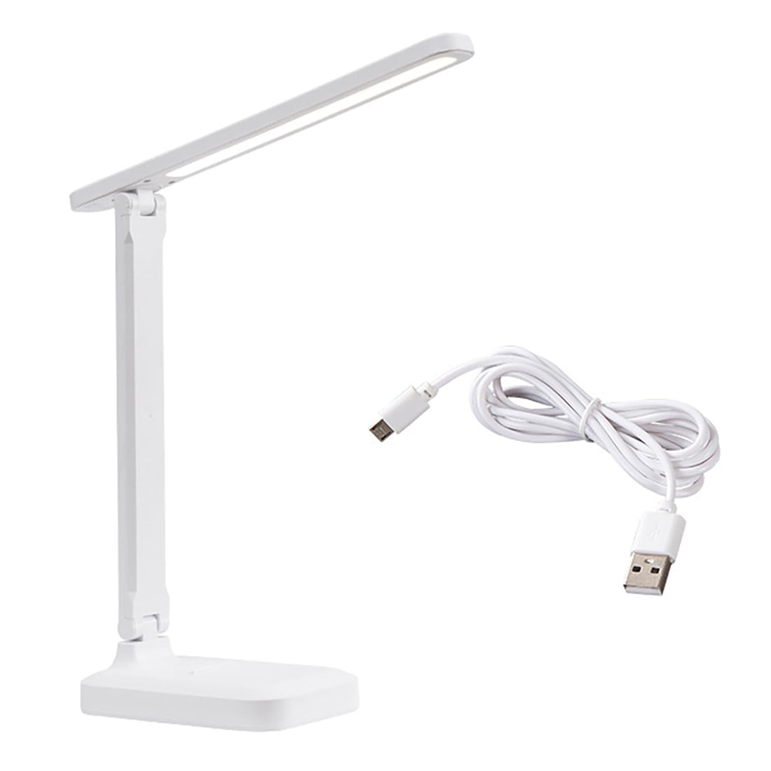 Lampe de bureau LED Garvee, 3 niveaux de luminosité réglables, protection des yeux, chargement USB, portable, pliable, lampe de chevet, blanche