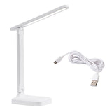Lampe de bureau LED Garvee, 3 niveaux de luminosité réglables, protection des yeux, chargement USB, portable, pliable, lampe de chevet, blanche