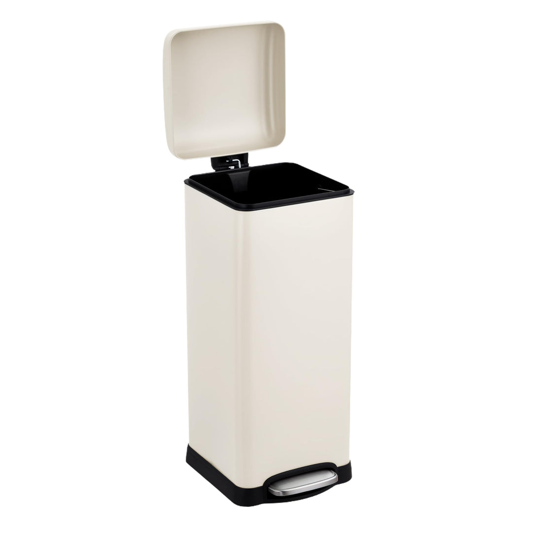 Poubelle rectangulaire Garvee 8 gal/30 L en acier inoxydable avec couvercle à fermeture douce, idéale pour la cuisine et la salle à manger. Revêtement anti-traces de doigts et seau intérieur inclus.