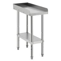 Table de cuisson Garvee en acier inoxydable 30,5 x 61 x 76 cm avec rebord de 5 cm et roulettes verrouillables pour la cuisine et le barbecue, capacité de charge de 300 kg, certifiée NSF, construction robuste, argent