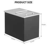 Garvee Bac à glace encastrable 26 L en acier inoxydable 304, couvercle coulissant, 45 × 30 × 35 cm, pour bar et barbecue extérieur, noir et argenté