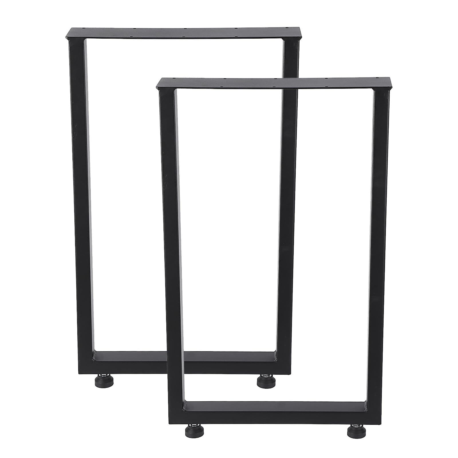 Pieds de table en métal Garvee 71 x 45 cm, robustes et réglables, style industriel noir, pour salle à manger, jardin ou café.