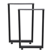 Pieds de table en métal Garvee 71 x 45 cm, robustes et réglables, style industriel noir, pour salle à manger, jardin ou café.