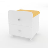 Garvee Tabouret de coiffeuse carré avec rangement, siège rembourré, tiroir spacieux, jaune, pour chambre et salon - Jaune