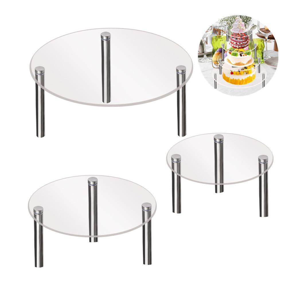 Présentoir à gâteaux Garvee 20,3 cm transparent avec pieds en métal, réutilisable et résistant à la chaleur, pour gâteaux et amuse-bouche, 115 x 20 x 30 cm