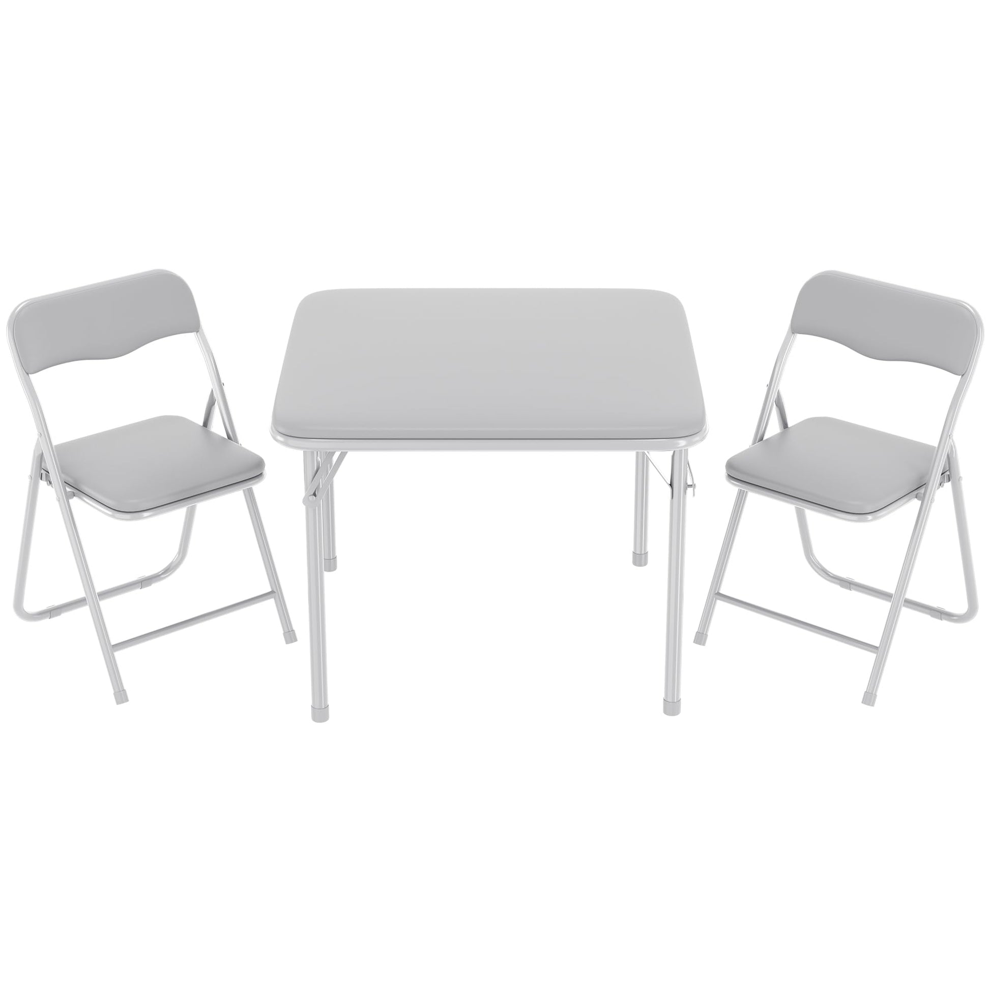 Ensemble table et chaises pliantes Garvee pour enfants, avec coussins d'assise en PU, structure robuste en acier, pliable, idéal pour manger, lire et jouer, compact, multicolore