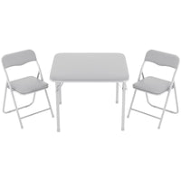 Ensemble table et chaises pliantes Garvee pour enfants, avec coussins d'assise en PU, structure robuste en acier, pliable, idéal pour manger, lire et jouer, compact, multicolore