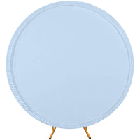Garvee Toile de fond ronde de 2 m de diamètre pour arche de mariage, sans plis, en spandex extensible, idéale pour la photographie, les ballons, les fêtes prénatales et les mariages (blanc).