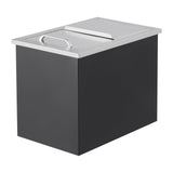 Garvee Bac à glace encastrable 26 L en acier inoxydable 304, couvercle coulissant, 45 × 30 × 35 cm, pour bar et barbecue extérieur, noir et argenté - Noir et argenté (couvercle coulissant)