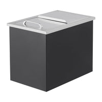 Garvee Bac à glace encastrable 26 L en acier inoxydable 304, couvercle coulissant, 45 × 30 × 35 cm, pour bar et barbecue extérieur, noir et argenté