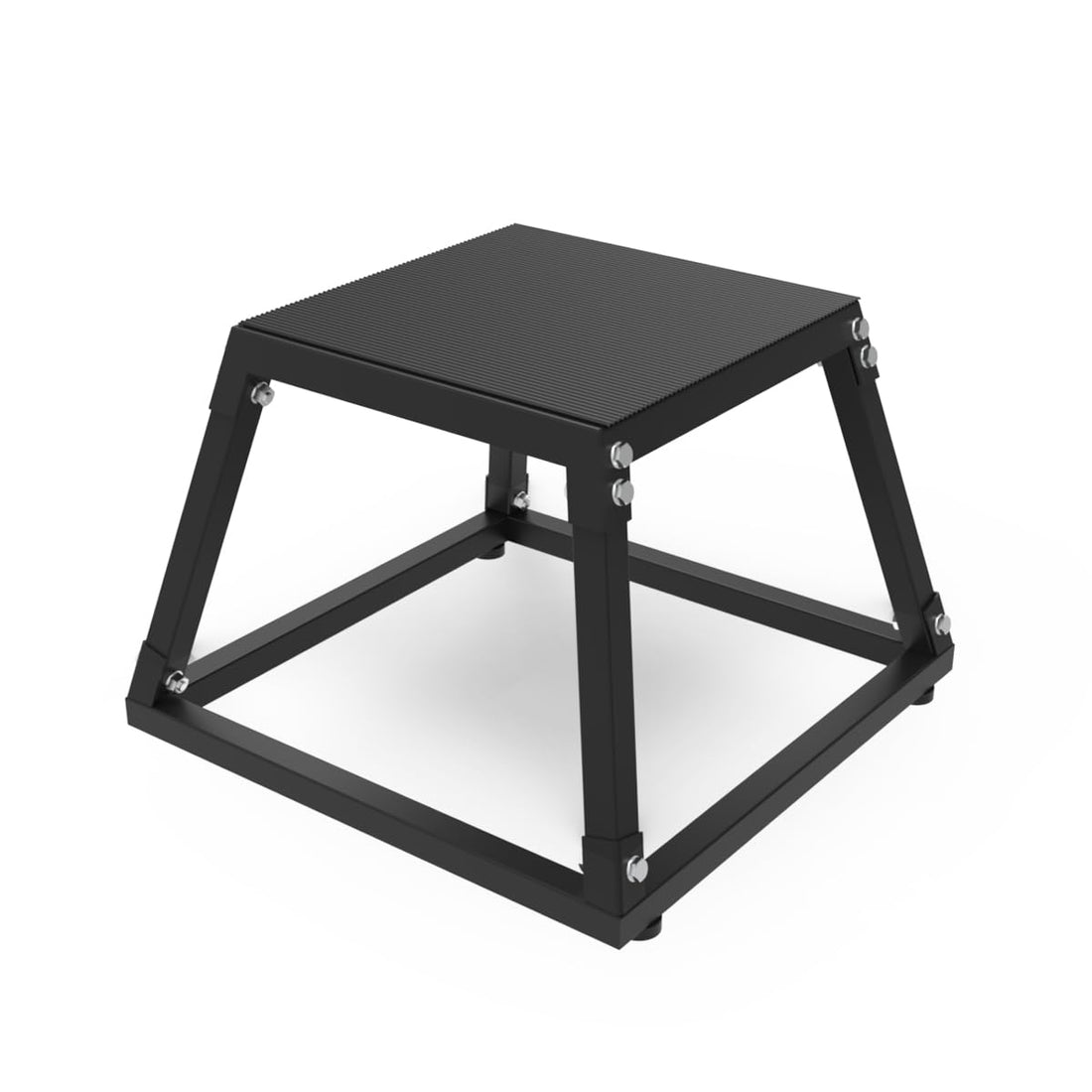 Boîte de saut pliométrique Garvee de 30 cm (12 pouces) en acier pour l'entraînement à domicile, 45,7 x 45,7 x 30,5 cm (18 x 18 x 12 pouces), noire, plateforme antidérapante et stable.