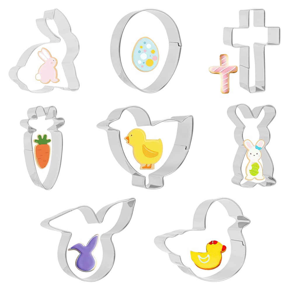 Ensemble de 14 emporte-pièces Garvee pour Pâques, en acier inoxydable, pour la pâtisserie maison pendant les fêtes, formes variées