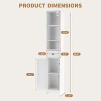 Meuble de salle de bain Garvee de 170 cm de haut avec portes coulissantes, 3 niveaux, bois noir, polyvalent pour salle de bain et couloir, mince