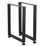 Pieds de table carrés en métal Garvee 28" réglables, robustes, revêtement en poudre noir, pour salle à manger et bureau - rouge