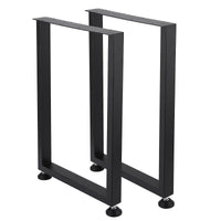 Pieds de table carrés en métal Garvee 28" réglables, robustes, revêtement en poudre noir, pour salle à manger et bureau