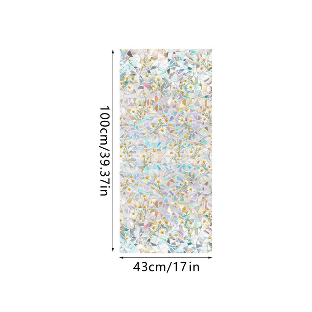 Film de protection solaire pour fenêtres Garvee Vitrail, écran d'intimité sans adhésif, 43 x 100 cm, résistant aux UV, décoratif pour espaces de vie et de travail