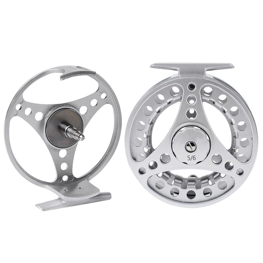 Moulinet de pêche à la mouche Garvee 2+1BB en aluminium CNC, fonctionnement fluide et précis, pour la truite, le brochet et la carpe, couleur argent.