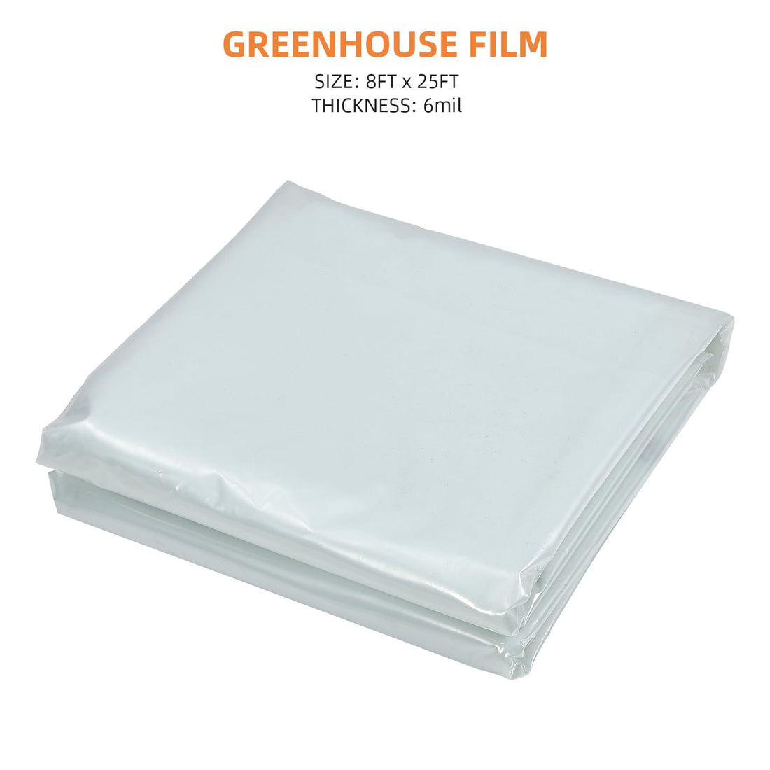 Film de serre Garvee 2,43 × 7,61 m – Film PE transparent extra épais avec protection UV et résistance à la déchirure