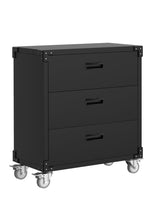Garvee armoire à outils 3 tiroirs sur roulettes, 80 × 42 cm, revêtement noir en poudre