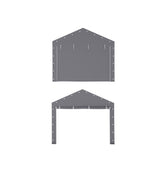 Garvee Carport 10x6,1m avec Couverture PE Triple-Couche, Entrées Zippées, 3,35m Hauteur, Abri Voiture Extérieur gris, Résistant, Facile à Installer - gris