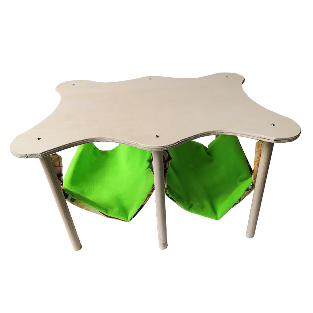 Lit hamac GARVEE pour cobayes, lapins et furets, grand format, avec cadre en bois, 30 x 30 x 24 cm, tissu doux, style champêtre