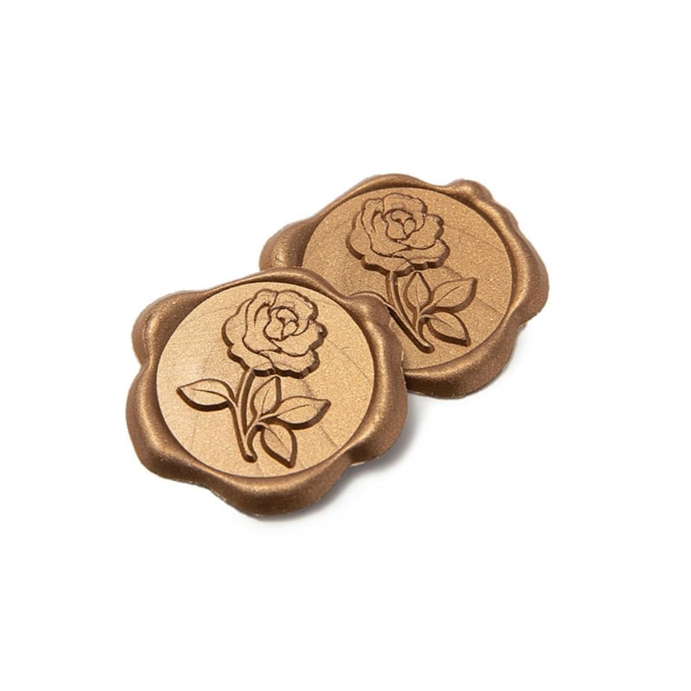 Garvee 100 Autocollants de Cire Autocollants à Sceau de Cire, Motif Vintage en Gaufrage Eucalyptus Rose, Or, Mariage, Bureau