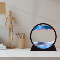 SABLIER ARTISTIQUE 3D GARVEE, Paysage Naturel, 18 cm, Bleu, Pour Salon et Bureau