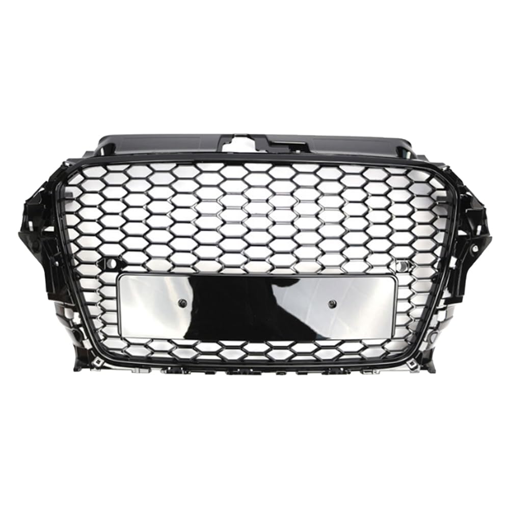 Calandre de pare-chocs avant Garvee, motif nid d'abeille, pour Audi A3 et S3 (2013-2015), matériau robuste, noir.