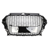 Calandre de pare-chocs avant Garvee, motif nid d'abeille, pour Audi A3 et S3 (2013-2015), matériau robuste, noir.