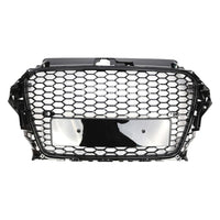 Calandre de pare-chocs avant Garvee, motif nid d'abeille, pour Audi A3 et S3 (2013-2015), matériau robuste, noir.