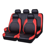Ensemble de 9 housses de siège auto Garvee, imperméables et antidérapantes en cuir PU, compatibles avec les voitures, camions et SUV, noir. - noir