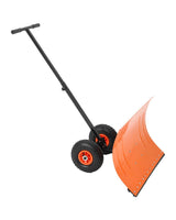 Garvee Pelle à Neige avec Roues, Lame Réglable 5 Positions, Acier Robuste, pour Allée et Trottoir, 74 × 51 cm, Noir - Orange