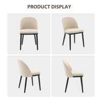 Chaises de salle à manger rembourrées Garvee, lot de 2, beige, style moderne, coussins épais, pieds en bois, dossier ergonomique, pour cuisine et café