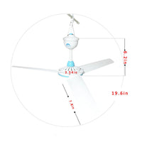 Garvee Ventilateur de plafond 12 V Mini 50 cm silencieux, moteur CC 6 W, portable et suspendu pour le camping, les tentes et les camping-cars.