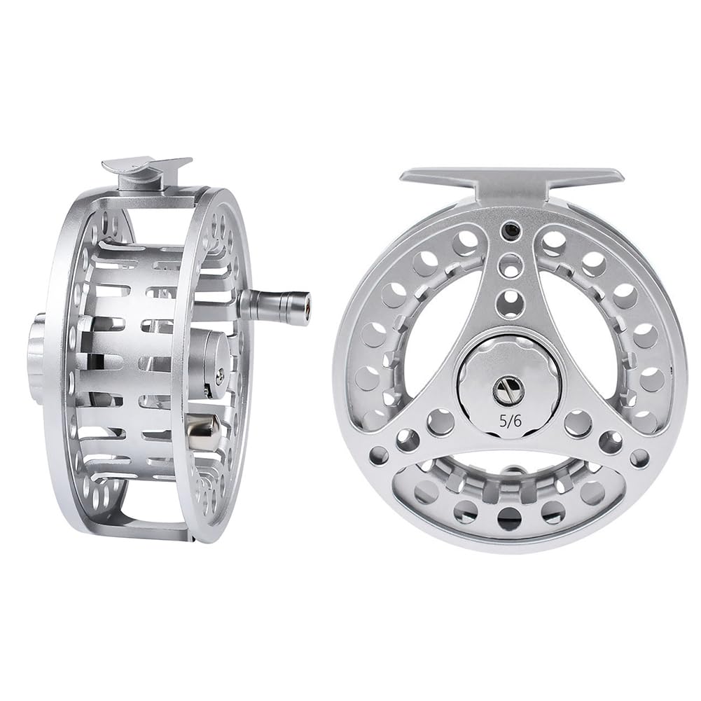 Moulinet de pêche à la mouche Garvee 2+1BB en aluminium CNC, fonctionnement fluide et précis, pour la truite, le brochet et la carpe, couleur argent.