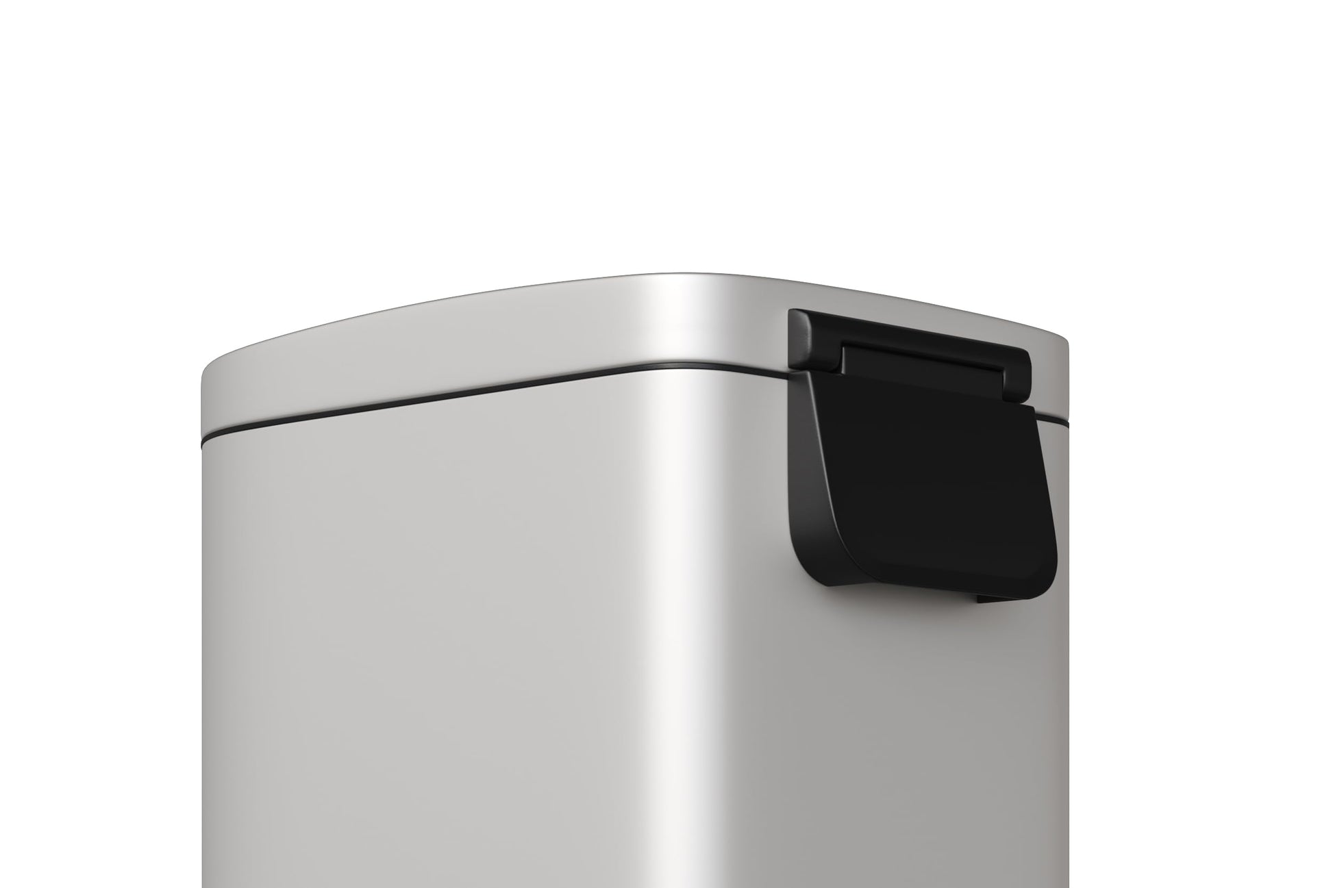 Poubelle de cuisine Garvee 50 L (13 gal) en métal avec couvercle, antirouille, fermeture amortie, idéale pour les petites cuisines, blanche, compacte, avec poignée