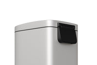 Poubelle de cuisine Garvee 50 L (13 gal) en métal avec couvercle, antirouille, fermeture amortie, idéale pour les petites cuisines, blanche, compacte, avec poignée