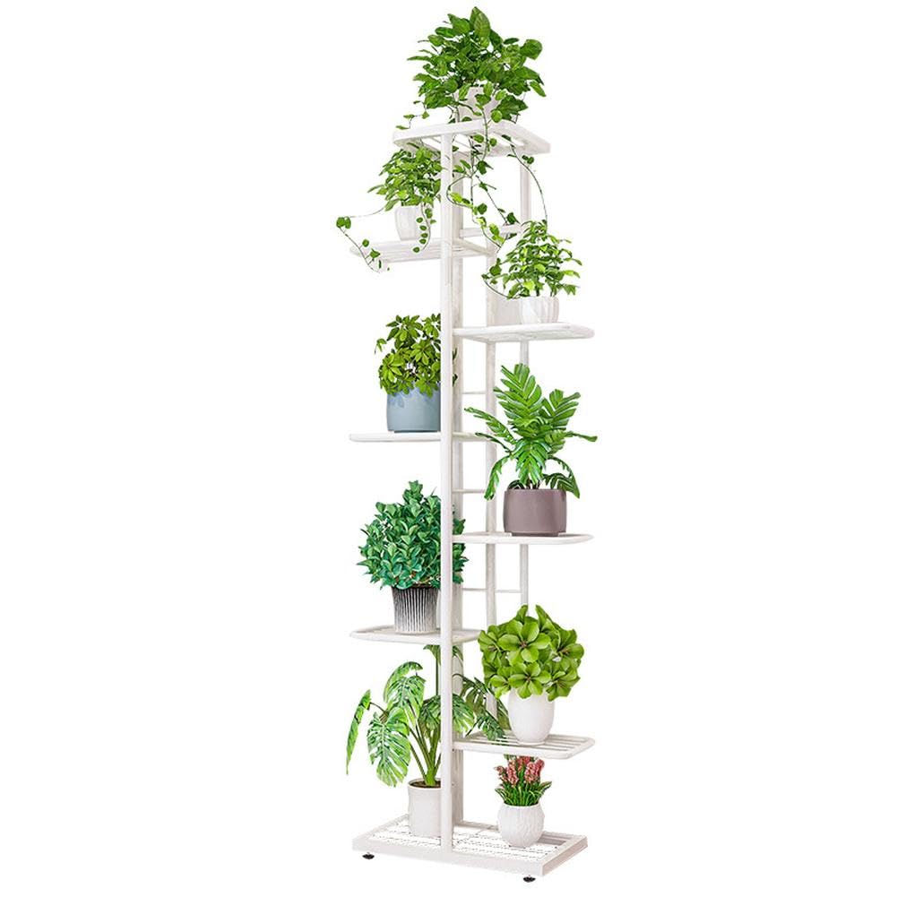 Garvee étagère à plantes d’angle 8 niveaux en métal antirouille, jardin, balcon et salon, noir